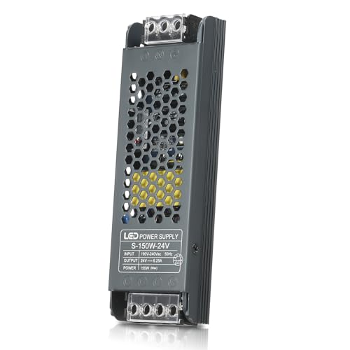 Neoglint 24 V 150 W Transformator, 24 V AC 220 V auf DC 24 V 6,25 A Netzteil, 24 V LED-Netzteil, ultradünner Transformator, LED-Treiber, 24 V LED-Transformator für Lichtstreifen und LED-Glühbirnen Neoglint 24 V 150 W Transformator, 24 V AC 220 V auf DC 24 V 6,25 A Netzteil, 24 V LED-Netzteil, ultradünner Transformator, LED-Treiber, 24 V LED-Transformator für Lichtstreifen und LED-Glühbirnen von Neoglint