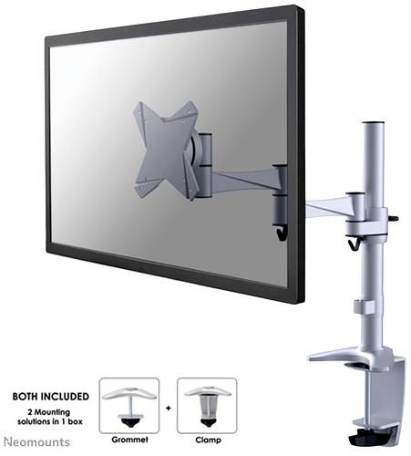 Neomounts FPMA-D1330SILVER 1fach Monitor-Tischhalterung 25,4cm (10 ) - 76,2cm (30 ) Silber Höhen von Neomounts