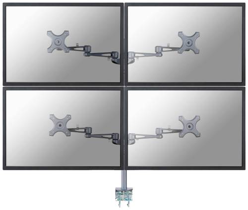 Neomounts FPMA-D935D4 4fach Monitor-Tischhalterung 25,4cm (10 ) - 68,6cm (27 ) Silber Neigbar, Sc von Neomounts