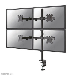 Neomounts Monitor-Halterung FPMA-D550D4BLACK schwarz für 4 Monitore, Tischklemme, Tischbohrung von Neomounts