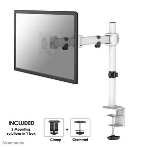 Neomounts Monitor-Halterung NM-D135WHITE weiß für 1 Monitor, Tischklemme, Tischbohrung von Neomounts