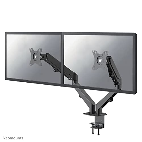 Neomounts by Newstar DS70-700BL2 Monitor-Tischhalterung 17-27 Zoll 2 TFT 3 Gelenke maximale 7 kg, schwarz, Stainless Steel, divers von Neomounts