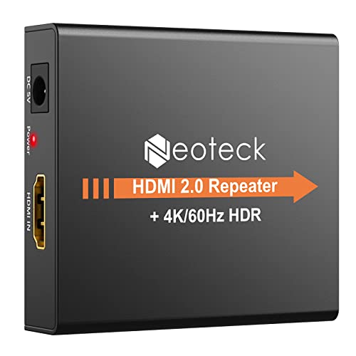 Neoteck 2.0 HDMI Repeater 60M HDMI Verstärker 4K 2160P 3D HDMI 2.0 Extender Booster Adapter Mini Größe Metall Shell für PC DVD Sky HD Box PS3 PS4 Satellite Box und mehr Geräte von Neoteck