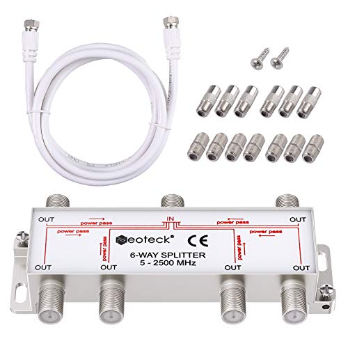 Neoteck 6-fach Koaxkabel Splitter MoCA 5-2500MHz Koaxial-Splitter von Neoteck