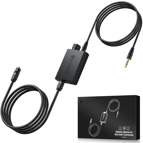 Neoteck DA Wandler 192kHz Digital Analog Wandler mit Lautstärkeregelung, Optischer zu 3,5 mm Wandler mit eingebautem Verstärker-Chipsatz DAC-Konverter für 3,5 mm Kopfhörer, Computerlautsprecher von Neoteck