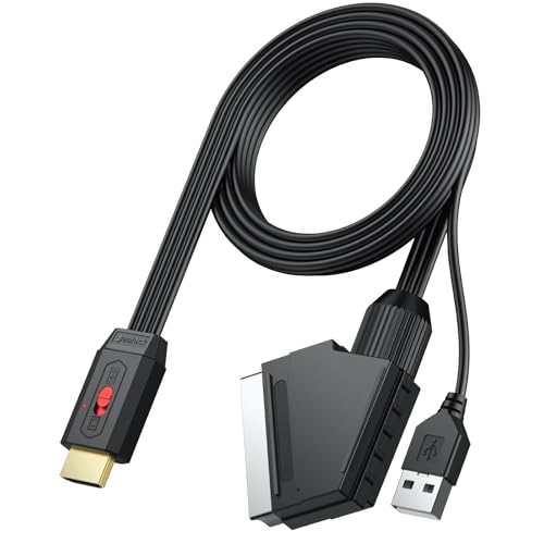 Neoteck SCART zu HDMI Konverter 1080P Adapter - Unterstützt 16:9/4:3 Konvertierung Mit 150cm Kabel für DVD VHS VCR Neoteck SCART zu HDMI Konverter 1080P Adapter - Unterstützt 16:9/4:3 Konvertierung Mit 150cm Kabel für DVD VHS VCR von Neoteck
