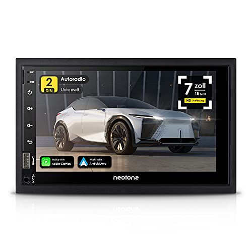 NEOTONE NDX-360A | 2DIN Autoradio mit Android 10.0 Q | Navitel Navigation mit Europakarten + Lifetime Update | CarPlay | Android Auto | DAB+ | 7 Zoll | 32GB inkl. | Bluetooth | OBD 2 | USB l SDHC | von Neotone