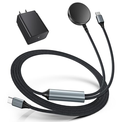 2 in 1 Samsung Watch Ladegerät für Samsung Galaxy Watch Ultra/7/6/5/4/3, 25W USB C Ladegerät für Galaxy S25 Ultra/S24 Ultra/S23/22/21/Note20/10, 1.5m (1-Pack) von NeotrixQI