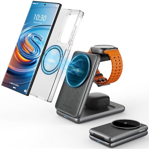 Magnetisch Ladestation für Samsung Galaxy S25 Ultra S24, Magsafe Ladegerät Faltbares EIN-klick-Auswurf Samsung Watch Ladegerät für Galaxy Watch Ultra 7 6, 3 in 1 Reise Wireless Charger für Buds Pro 2 Magnetisch Ladestation für Samsung Galaxy S25 Ultra S24, Magsafe Ladegerät Faltbares EIN-klick-Auswurf Samsung Watch Ladegerät für Galaxy Watch Ultra 7 6, 3 in 1 Reise Wireless Charger für Buds Pro 2 von NeotrixQI