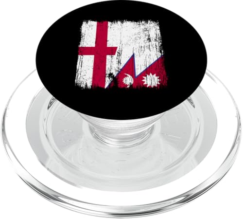 England, Nepal, halbe Flagge, englische nepalische Wurzeln PopSockets PopGrip für MagSafe England, Nepal, halbe Flagge, englische nepalische Wurzeln PopSockets PopGrip für MagSafe von Nepal Flag Designs Proud Nepalese Heritage