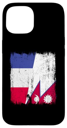 Frankreich Nepal Halbflagge Französisch Nepali Wurzeln Hülle für iPhone 15 Frankreich Nepal Halbflagge Französisch Nepali Wurzeln Hülle für iPhone 15 von Nepal Flag Designs Proud Nepalese Heritage