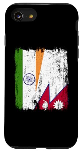 Indien Nepal halbe Flagge Indien Nepali Wurzeln Hülle für iPhone SE (2020) / 7 / 8 von Nepal Flag Designs Proud Nepalese Heritage