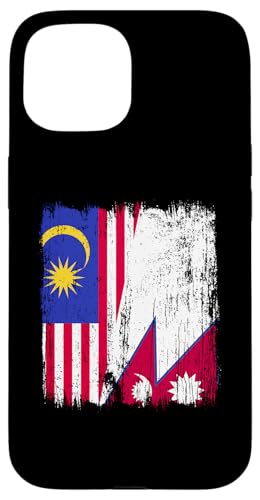 Malaysia, Nepal, halbe Flagge, malaysische nepalesische Wurzeln Hülle für iPhone 15 Malaysia, Nepal, halbe Flagge, malaysische nepalesische Wurzeln Hülle für iPhone 15 von Nepal Flag Designs Proud Nepalese Heritage