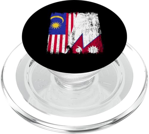Malaysia, Nepal, halbe Flagge, malaysische nepalesische Wurzeln PopSockets PopGrip für MagSafe Malaysia, Nepal, halbe Flagge, malaysische nepalesische Wurzeln PopSockets PopGrip für MagSafe von Nepal Flag Designs Proud Nepalese Heritage