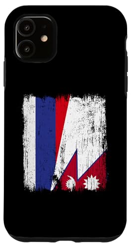 Russland, Nepal, halbe Flagge, russische nepalesische Wurzeln Hülle für iPhone 11 Russland, Nepal, halbe Flagge, russische nepalesische Wurzeln Hülle für iPhone 11 von Nepal Flag Designs Proud Nepalese Heritage