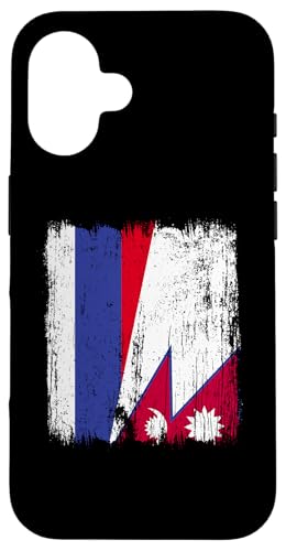 Russland, Nepal, halbe Flagge, russische nepalesische Wurzeln Hülle für iPhone 16 Russland, Nepal, halbe Flagge, russische nepalesische Wurzeln Hülle für iPhone 16 von Nepal Flag Designs Proud Nepalese Heritage