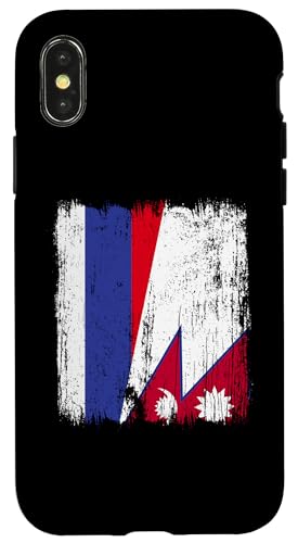 Russland, Nepal, halbe Flagge, russische nepalesische Wurzeln Hülle für iPhone X/XS Russland, Nepal, halbe Flagge, russische nepalesische Wurzeln Hülle für iPhone X/XS von Nepal Flag Designs Proud Nepalese Heritage