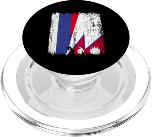Russland, Nepal, halbe Flagge, russische nepalesische Wurzeln PopSockets PopGrip für MagSafe Russland, Nepal, halbe Flagge, russische nepalesische Wurzeln PopSockets PopGrip für MagSafe von Nepal Flag Designs Proud Nepalese Heritage