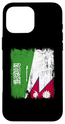 Saudi-Arabien, Nepal, halbe Flagge, saudi-arabisch, nepalesische Wurzeln Hülle für iPhone 16 Pro Max Saudi-Arabien, Nepal, halbe Flagge, saudi-arabisch, nepalesische Wurzeln Hülle für iPhone 16 Pro Max von Nepal Flag Designs Proud Nepalese Heritage