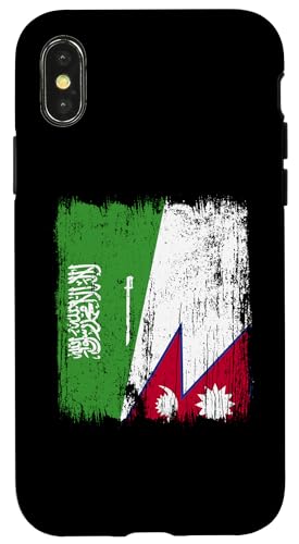 Saudi-Arabien, Nepal, halbe Flagge, saudi-arabisch, nepalesische Wurzeln Hülle für iPhone X/XS Saudi-Arabien, Nepal, halbe Flagge, saudi-arabisch, nepalesische Wurzeln Hülle für iPhone X/XS von Nepal Flag Designs Proud Nepalese Heritage