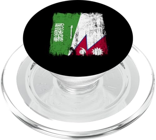 Saudi-Arabien, Nepal, halbe Flagge, saudi-arabisch, nepalesische Wurzeln PopSockets PopGrip für MagSafe Saudi-Arabien, Nepal, halbe Flagge, saudi-arabisch, nepalesische Wurzeln PopSockets PopGrip für MagSafe von Nepal Flag Designs Proud Nepalese Heritage