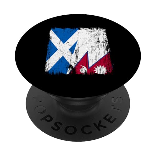 Schottland, Nepal, halbe Flagge, schottische nepalesische Wurzeln PopSockets Klebender PopGrip Schottland, Nepal, halbe Flagge, schottische nepalesische Wurzeln PopSockets Klebender PopGrip von Nepal Flag Designs Proud Nepalese Heritage