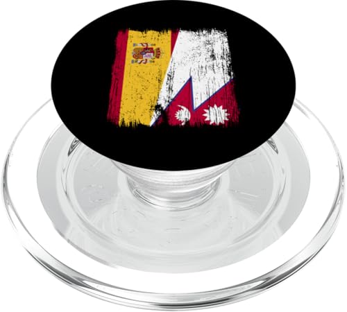 Spanien, Nepal, halbe Flagge, spanische nepalische Wurzeln PopSockets PopGrip für MagSafe Spanien, Nepal, halbe Flagge, spanische nepalische Wurzeln PopSockets PopGrip für MagSafe von Nepal Flag Designs Proud Nepalese Heritage
