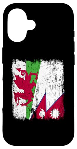 Wales Nepal halbe Flagge walisische nepalische Wurzeln Hülle für iPhone 16 Wales Nepal halbe Flagge walisische nepalische Wurzeln Hülle für iPhone 16 von Nepal Flag Designs Proud Nepalese Heritage