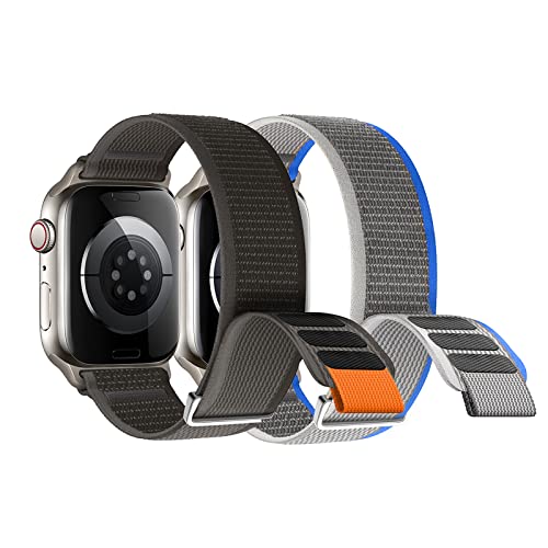 Nepfaivy 2 Pack Ersatzarmband Kompatibel mit Watch Armband 40mm 41mm 38mm 42mm für Damen Herren, Nylon Stoff Klett Verstellbares Sport Armband für iWatch Series 10/9/8/SE/7/6/5/4/3/2/1, Typ B von Nepfaivy