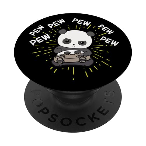 süßer Panda Gamer Pew Pew Jungs Zocker Controller Computer PopSockets mit austauschbarem PopGrip von Nerd Gamer dont Level Gaming Geek Gamen Frau Mann