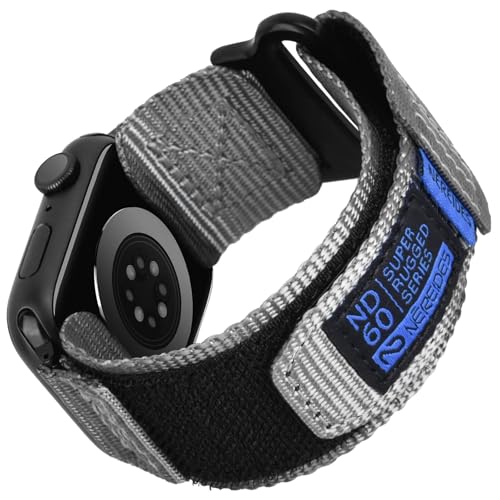 Kompatibel Mit Apple Watch Series 10 Armband Series 9/8/7/6/5/4/SE/SE2, Nylon Sportarmband Mit Gewebtem Design Für 42mm/41mm/40mm/38mm(L,Grau) von Nereides