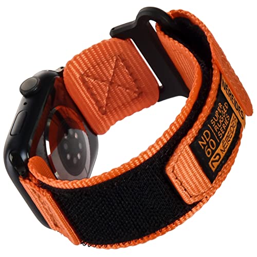 Nereides Kompatibel mit Apple Watch Ultra 2 Armband 49mm, Soft Nylon Sportarmband, Klett Design für Apple Watch Band Series Ultra/Ultra 2 Orange von Nereides