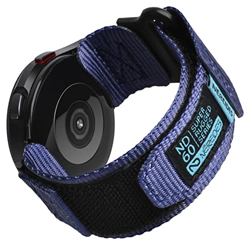 Nereides Kompatible mit Galaxy Watch 6 Armband, 20MM Nylon Band, Klettverschluss Design für Samsung Watch 4/5/6 Armband 40-44mm/Classic 42-46mm/Watch 3 41mm/Watch 5 Pro/Watch 6 43-47mm Blau von Nereides