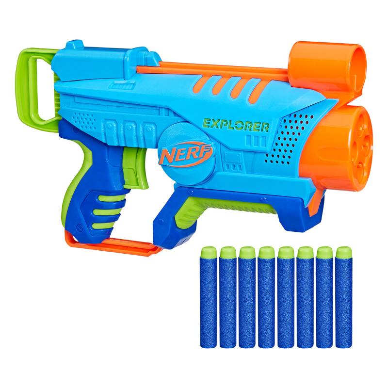 Nerf Elite Jr. Explorer | Easy-Play Blaster |  kann einfach geladen und abgefeuert werden | 8 Nerf Elite Darts | ab 6 Jahren von Nerf