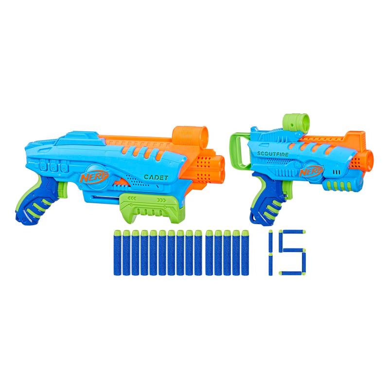 Nerf Elite Junior Ultimate Starter Set | 2 Easy-Play Blaster | 15 Nerf Elite Darts | Outdoor-Spielzeug f?r Kinder ab 6 Jahren von Nerf