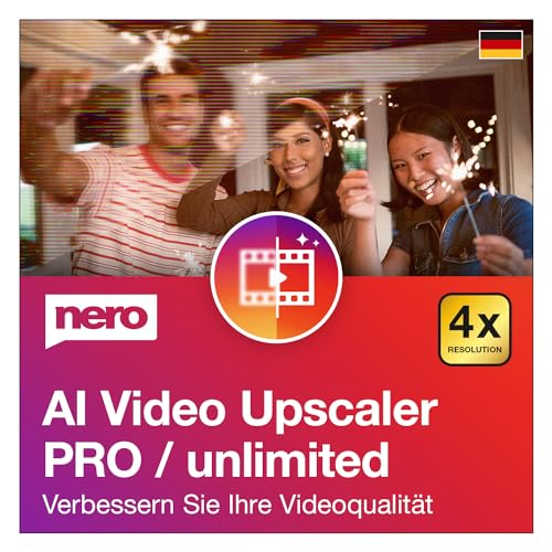 Nero AI Video Upscaler Pro Unlimited |Videoqualität verbessern | Künstliche Intelligenz | High Resolution | Rauschunterdrückung | verschiedene KI-Modelle | unlimitierte Lizenz | 1 PC | Windows 11 / 10 von Nero