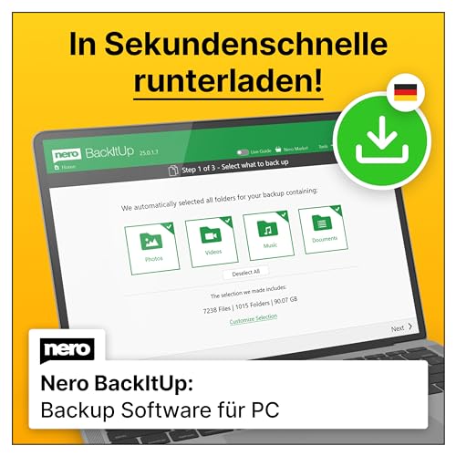 Nero BackItUp | 1 Gerät | 1 Benutzer PC | PC Aktivierungscode per Email von Nero