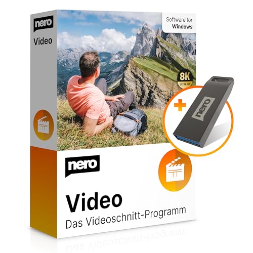 Nero Video 2024 auf USB Stick | Videobearbeitung | Video Editing | Videobearbeitungsprogramm | Videoschnittprogramm | 8K | unlimitierte Lizenz | Windows 11/10 / 8/7 für 1 PC von Nero