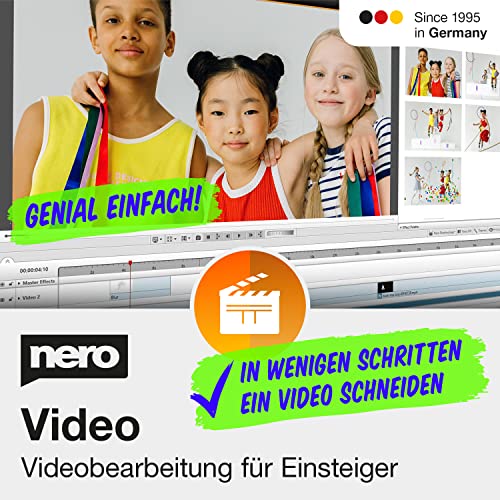 Nero Videobearbeitungsprogramm für Einsteiger | Nero Video | Videoschnittprogramm | Video Bearbeitungs Software | Unlimitierte Lizenz | 1 PC | Windows 11 / 10 / 8 / 7 von Nero