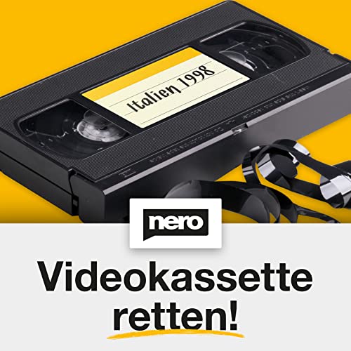 Nero Videokassette retten – ganz einfach ohne Vorkenntnisse | S-VHS | Hi8 | Super 8 | DVD zu PC | Videoschnittprogramm | Video Bearbeitung Software Windows 11 / 10 / 8 / 7 für PC von Nero
