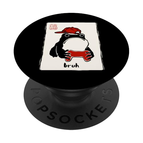 Grumpy Frog Gamer Bruh Ink Painting Japanisch Lustig Gamer PopSockets Klebender PopGrip von Nerrrdy