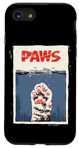 Lustige Katze mit Aufschrift „Paws Cat“, für Herren, Kinder, Damen Hülle für iPhone SE (2020) / 7 / 8 von Nerrrdy