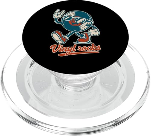 Retro Vinyl Rocks Herren Damen Kinder Lustiges Vinyl PopSockets PopGrip für MagSafe Retro Vinyl Rocks Herren Damen Kinder Lustiges Vinyl PopSockets PopGrip für MagSafe von Nerrrdy