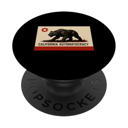 Robot Bear Republic California Japanisches Lustiges Kalifornien PopSockets Klebender PopGrip von Nerrrdy