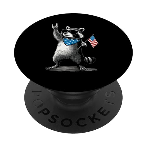 USA Patriotischer Waschbär Männer Frauen Kinder Lustig 4. Juli PopSockets Klebender PopGrip von Nerrrdy