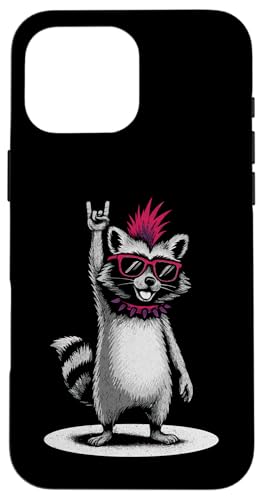 Waschbär Punk Rock and Roll Herren Kinder Frauen Lustiger Waschbär Hülle für iPhone 16 Pro Max Waschbär Punk Rock and Roll Herren Kinder Frauen Lustiger Waschbär Hülle für iPhone 16 Pro Max von Nerrrdy
