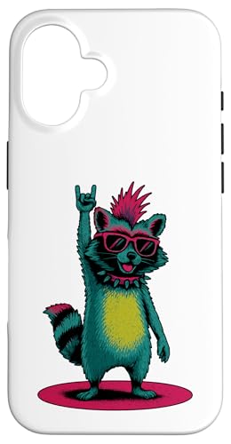 Waschbär Punk Rock and Roll Herren Kinder Frauen Lustiger Waschbär Hülle für iPhone 16 Waschbär Punk Rock and Roll Herren Kinder Frauen Lustiger Waschbär Hülle für iPhone 16 von Nerrrdy