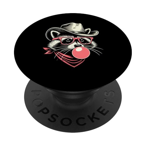 Waschbär in rosa Brille Bubble Männer Frauen Kinder Lustiger Waschbär PopSockets Klebender PopGrip von Nerrrdy