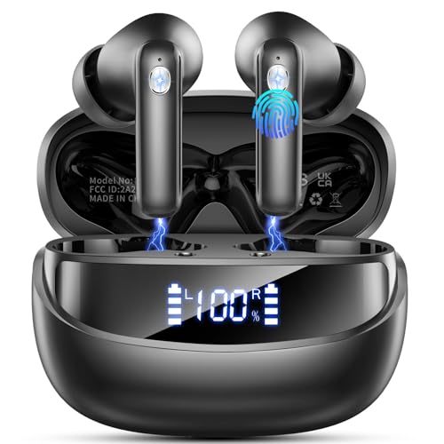 Bluetooth Kopfhörer, Kopfhörer Kabellos Bluetooth 5.4, In Ear Kopfhörer mit ENC Noise Cancelling Mics, 50 Std Spielzeit Kabellose Kopfhörer mit Stereo HiFi, IP7 Wasserdicht Ohrhörer USB-C, LED-Anzeige Bluetooth Kopfhörer, Kopfhörer Kabellos Bluetooth 5.4, In Ear Kopfhörer mit ENC Noise Cancelling Mics, 50 Std Spielzeit Kabellose Kopfhörer mit Stereo HiFi, IP7 Wasserdicht Ohrhörer USB-C, LED-Anzeige von Nerunsa