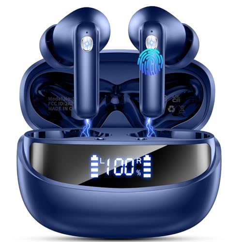 Bluetooth Kopfhörer, Kopfhörer Kabellos Bluetooth 5.4 HiFi Stereo, In Ear Kopfhörer mit 4 ENC Noise Cancelling Mics, Kabellose Kopfhörer 50 Std Spielzeit mit IP7 Wasserdicht, Ohrhörer LED-Anzeige Bluetooth Kopfhörer, Kopfhörer Kabellos Bluetooth 5.4 HiFi Stereo, In Ear Kopfhörer mit 4 ENC Noise Cancelling Mics, Kabellose Kopfhörer 50 Std Spielzeit mit IP7 Wasserdicht, Ohrhörer LED-Anzeige von Nerunsa